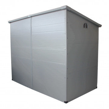 Casetta in plastica 143x247x194 cm con finestra, colore grigio chiaro