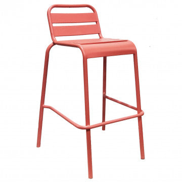 Sgabello alto in acciaio con trattamento antiruggine, 50x51x95 cm