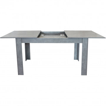 Tavolo allungabile in melamina grigio effetto cemento 140/190 x 90 cm