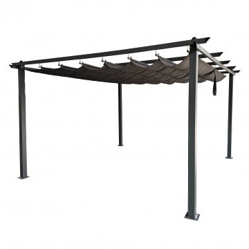 Gazebo 4x4 struttura alluminio tetto poliestere 230 cm altezza