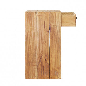 Mobiletto in legno riciclato marrone 35x30x55 cm con struttura