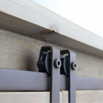 Mobile in legno e acciaio, dimensioni 142x41x76 cm, peso 27,78 kg