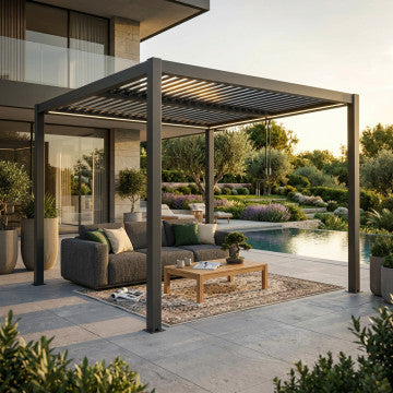 Pergola bioclimatica 3x3 con lamelle orientabili in alluminio