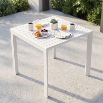 Tavolo quadrato 80x80 struttura alluminio verniciato bianco