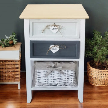 Mobiletto in legno con 3 cassetti, dimensioni 35x28x62 cm