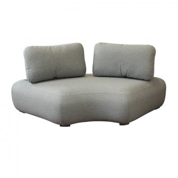 Divano angolare in corda e alluminio con cuscini, 194x110x78 cm