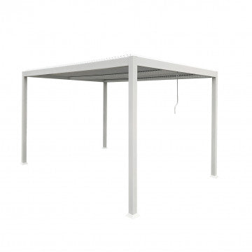 Pergola bioclimatica 3x3 metri con lamelle orientabili e struttura in alluminio