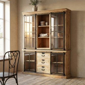 Mobile in legno di mango con 5 ripiani, 150x40x200 cm