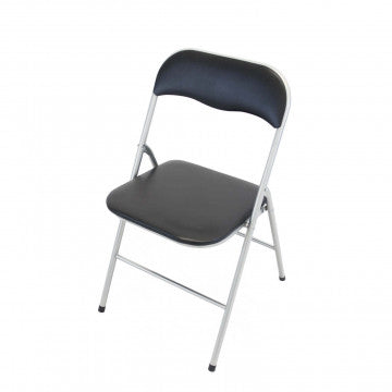 Sedia pieghevole seduta PVC imbottita tubo acciaio verniciato Ø19mm