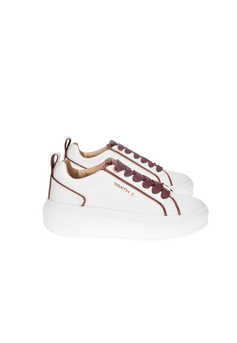 Sneaker Donna Stone High Alexander Smith In Pelle Con Lacci Sottopiede Imbottito Fondo Gomma Con Para Alta 5 Cm