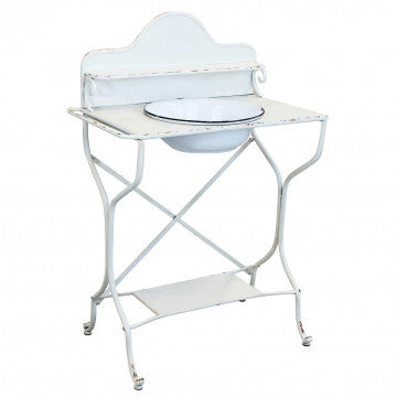 Catino in acciaio con struttura in ferro, dimensioni 69x42x103,5 cm