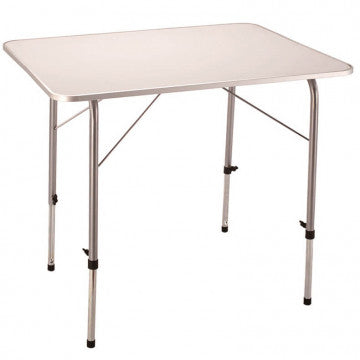 Tavolino pieghevole regolabile in altezza, piano MDF 80x60 cm, struttura acciaio