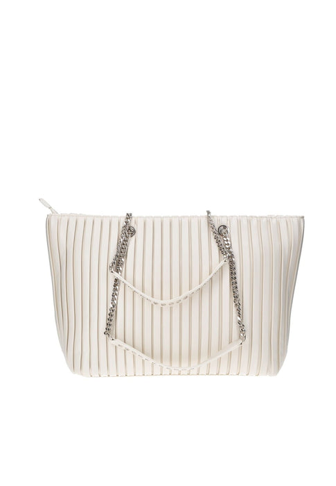 Borsa Shopping Patti In Ecopelle Plissettata Cult Con Chiusura A Cerniera E Manici Dimensioni 49x28x16 Cm