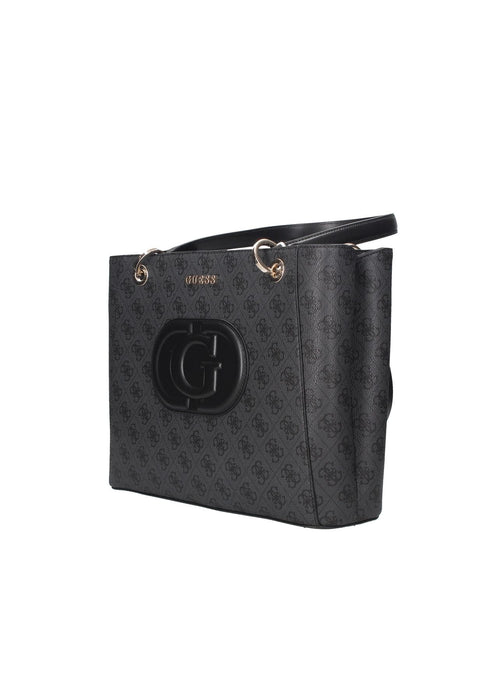 Borsa Shopping In Ecopelle Mietta GUESS ESG951325 Con Chiusura Cerniera Metalleria Oro Pallido Maxi G Logo Frontale