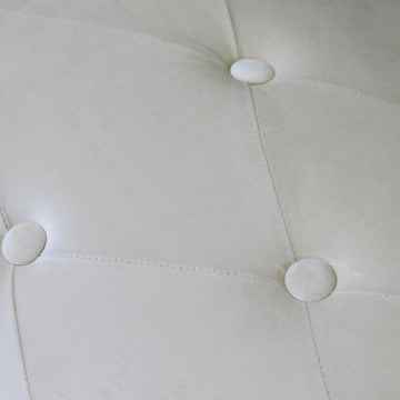 Pouf rotondo in velluto beige diametro 67 cm altezza 41 cm