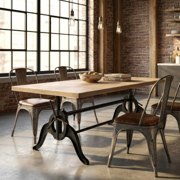 Tavolo cm 178x86,5x88h in legno e acciaio, peso 35,6 kg