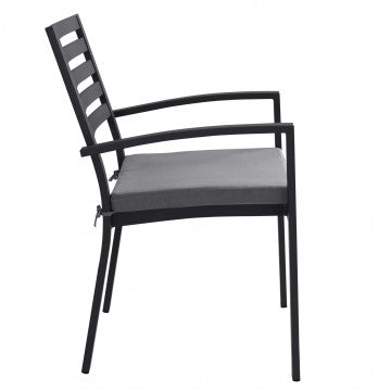 Poltrona in alluminio con cuscino - 46x62x84 cm