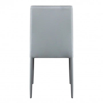 Sedia in acciaio e ecopelle, grigio chiaro, 41x50x91 cm