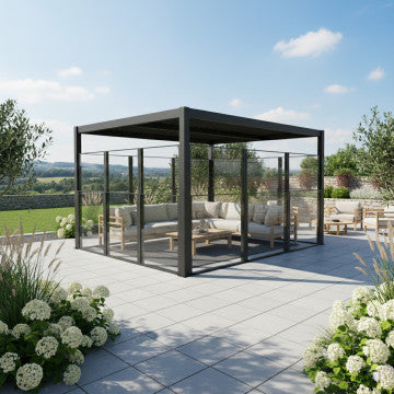 Frangivento Vetro Elevabile Pergola 90x110/180h cm