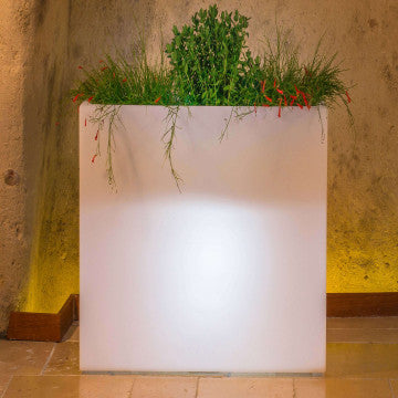 Fioriera in polipropilene con illuminazione LED 20W, altezza 80 cm
