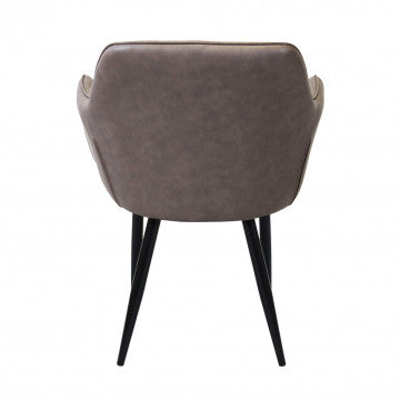 Poltrona struttura metallo seduta schienale ecopelle 56x60x87 cm