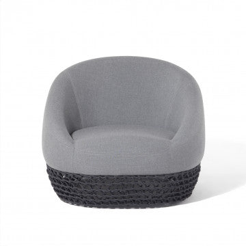 Poltrona girevole struttura alluminio corde 8 mm, 91x91x73,5 cm