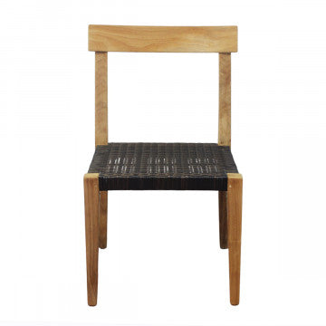 Sedia impilabile in teak e corda, 55x55x88 cm, peso 11 kg