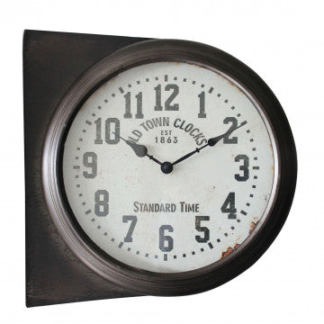 Orologio da parete in ferro e acciaio con quadrante in vetro
