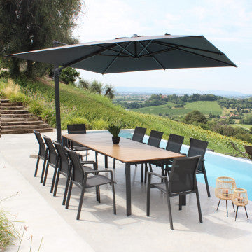 Tavolo allungabile 210/275x100 cm piano teak struttura alluminio