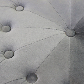 Pouf rotondo in velluto grigio scuro diametro 67 cm altezza 41 cm
