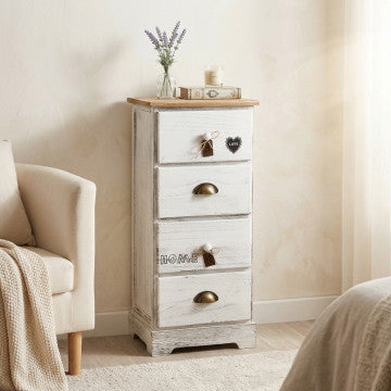 Mobiletto in legno 4 cassetti 35x28x73 cm peso 5,6 kg