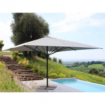 Ombrellone fisso struttura alluminio telo PVC grigio 395x395 cm