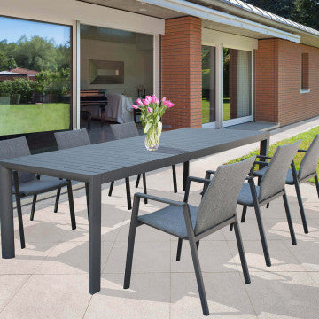 Tavolo alluminio allungabile 160/240 x 100 cm, altezza 74 cm