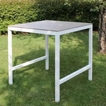 Completo bar Sirio - struttura in alluminio, piano del tavolo e seduta sgabello in polywood