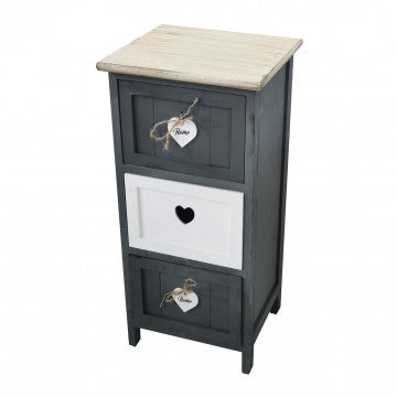 Mobiletto in legno con 3 cassetti - 30 x 27,5 x 63 cm