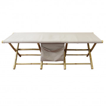 Lettino in bamboo marrone, dimensioni 180x76x48 cm, peso 13 kg