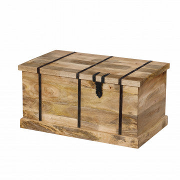 Tavolino in legno di mango con porta bottiglie, 100x60x50 cm
