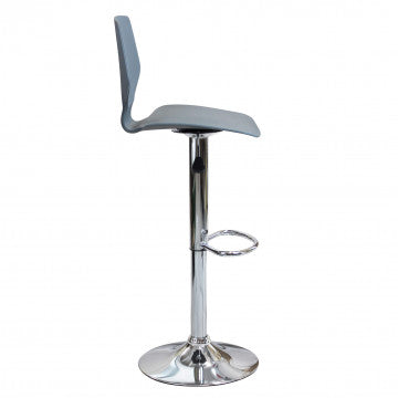 Sgabello regolabile metallo e plastica grigio cm 39,5 x 44,5 x 58/78 h