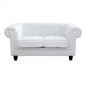 Divano Chesterfield in ecopelle bianca o marrone vintage 2 o 3 posti Divani Hobby Shop Solution Bianco 2 posti 