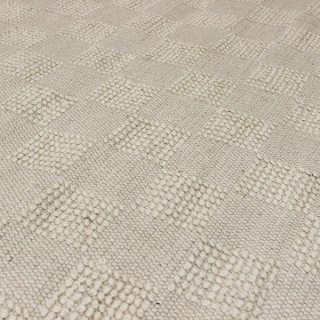 Tappeto in lana e cotone avorio 120x180 cm con decorazioni