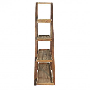 Libreria in legno di pino riciclato 120x43x183 cm colore marrone