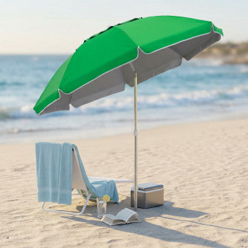 Ombrellone spiaggia poliestere UV diametro 180 cm palo metallo 32 mm