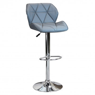 Sgabello regolabile in metallo e ecopelle, altezza 85-106 cm
