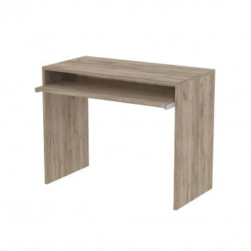Porta PC in truciolare bilaminato colore rovere grigio 90x45x74 cm