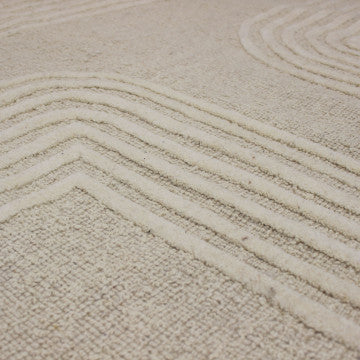 Tappeto tessuto lana e cotone 160x230 cm colore avorio