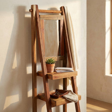 Mobile in legno riciclato marrone, dimensioni 60x50x168 cm