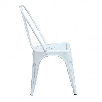 Sedia struttura metallo acciaio seduta bianca antico altezza 85 cm