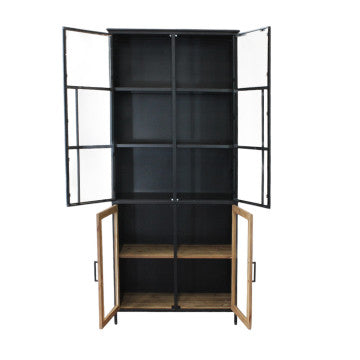 Mobile in ferro e legno con struttura mista, altezza 139,7 cm