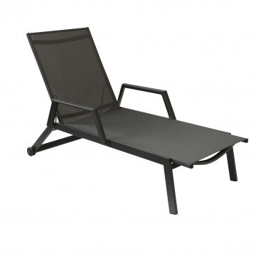 Lettino impilabile struttura alluminio verniciato textilene 195x72x53 cm