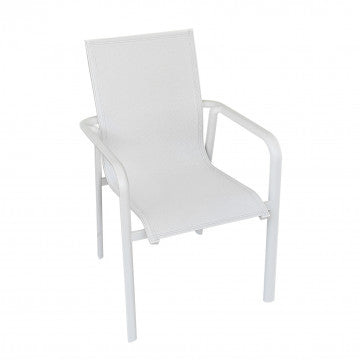 Poltrona impilabile struttura alluminio verniciato grigio 65x57x90 cm